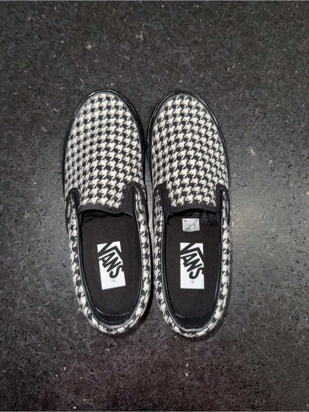 NEW Vans BLACK WHITE Houndstooth Print Slip on Sneakers SZ 8 - Picture 7 of 12